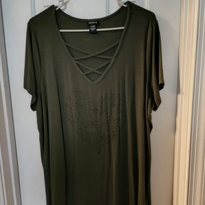 Torrid green v-neck top